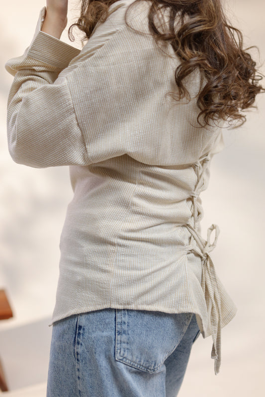 Sync Striped Cotton Linen Shirt – Soft Casual Fit