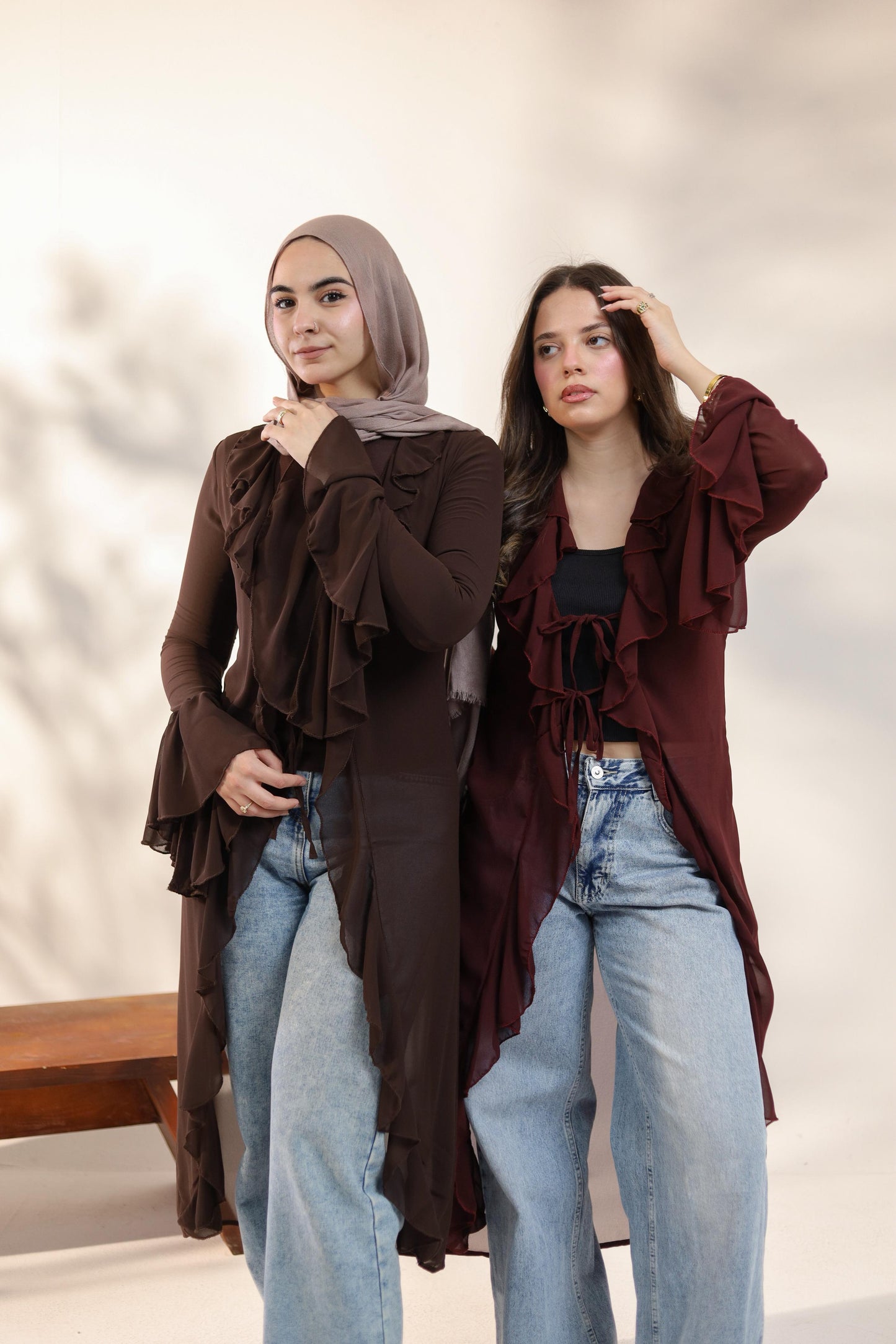 Sync Sheer Ruffle Chiffon Cardigan